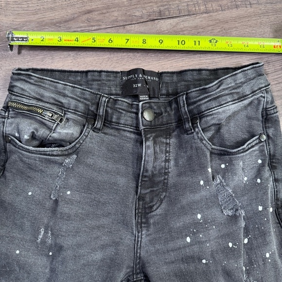 Supply & Demand 32W Stylish Gray Distressed Jeans - Picture 13 of 16
